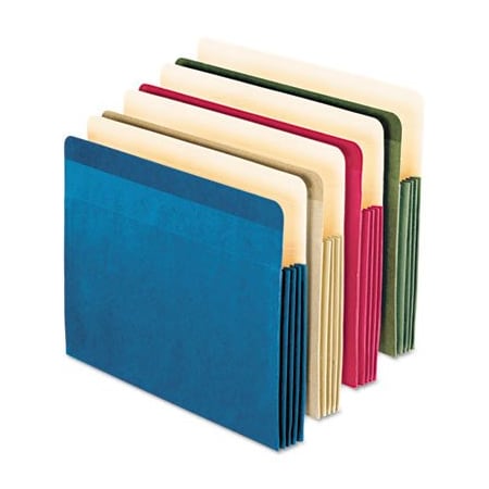 Tops Business Forms Pendaflex, 100% RECYCLED COLORED FILE POCKET, 3.5in EXPANSION, LETTER SIZE, ASSORTED, 4PK 90164
